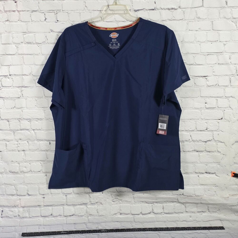 Dickie's Women's 3XL Blue EDS Essentials Moisture Wicking Scrub Top